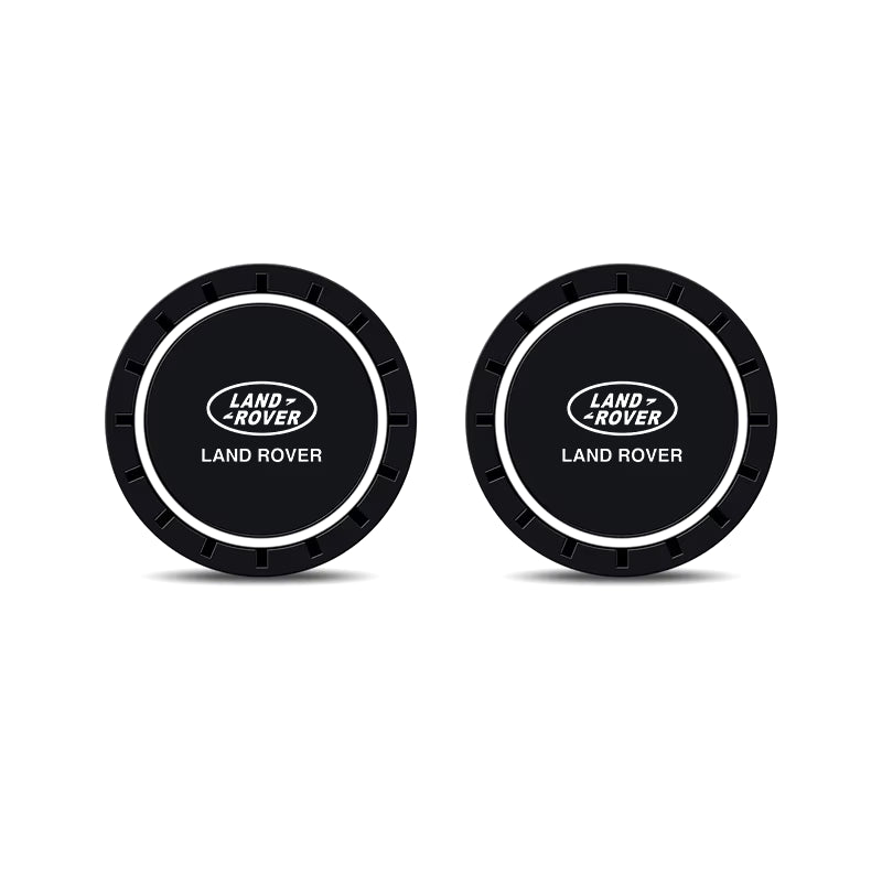 2PCS Car Coasters Water Cup Slots Non-Slip Mat Waterproof Cup Pad for Sport Range Rover 2 Freelander Defender Evoque
