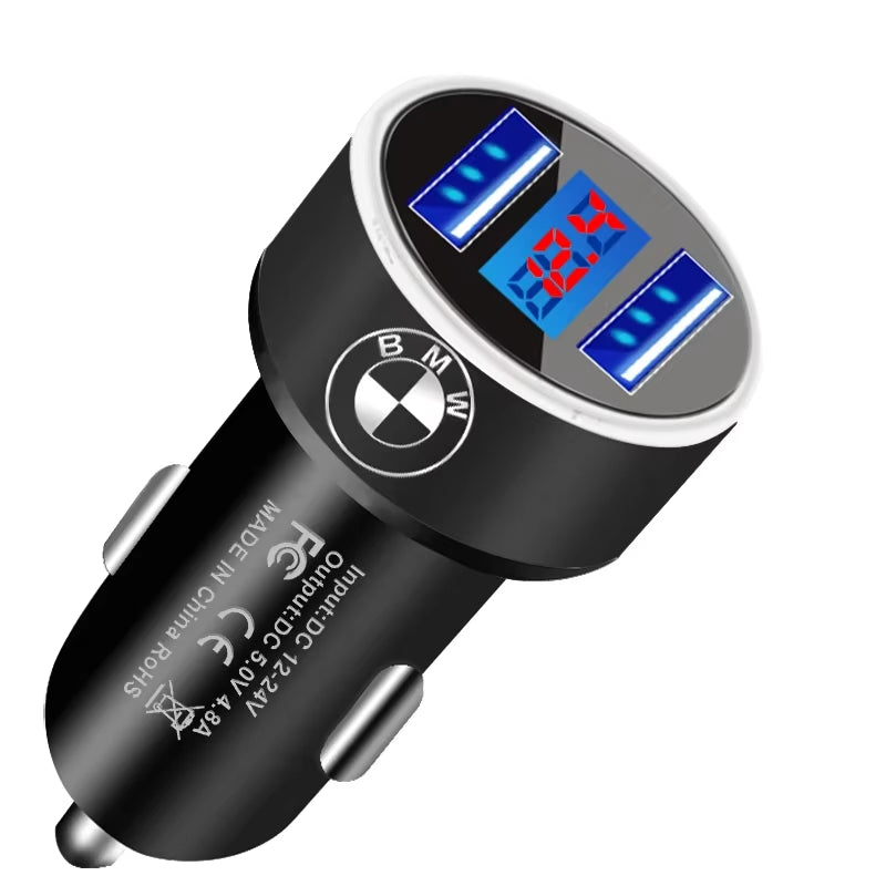 2USB Ports Fast Charging Digital Display Car Charger Car Accessories for E53 E70 E71 E72 E83 X1 X2 X3 X4 X5 X6 X7 E84 F48
