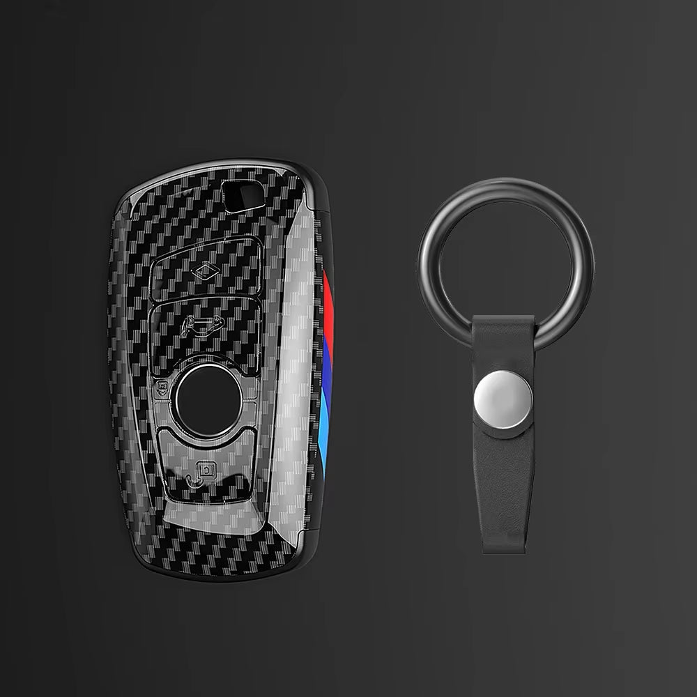 Carbon Fibre Car Key Cover Case Holder Shell Bag for F30 F20 F10 F18 F22 F01 X3 X4 F06 F02 M3 M5 Auto Keychain Accessories