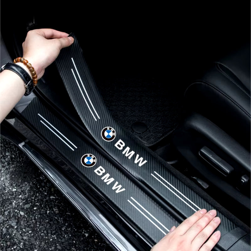 Leather Car Door Decals Carbon Fiber Threshold anti Scratch for X1 X2 X3 X5 X4 X6 X7 Ix3 F20 F10 F07 E70 E46 E90 E92 E60 E39