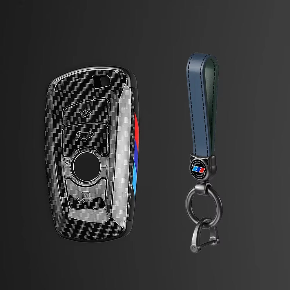 Carbon Fibre Car Key Cover Case Holder Shell Bag for F30 F20 F10 F18 F22 F01 X3 X4 F06 F02 M3 M5 Auto Keychain Accessories