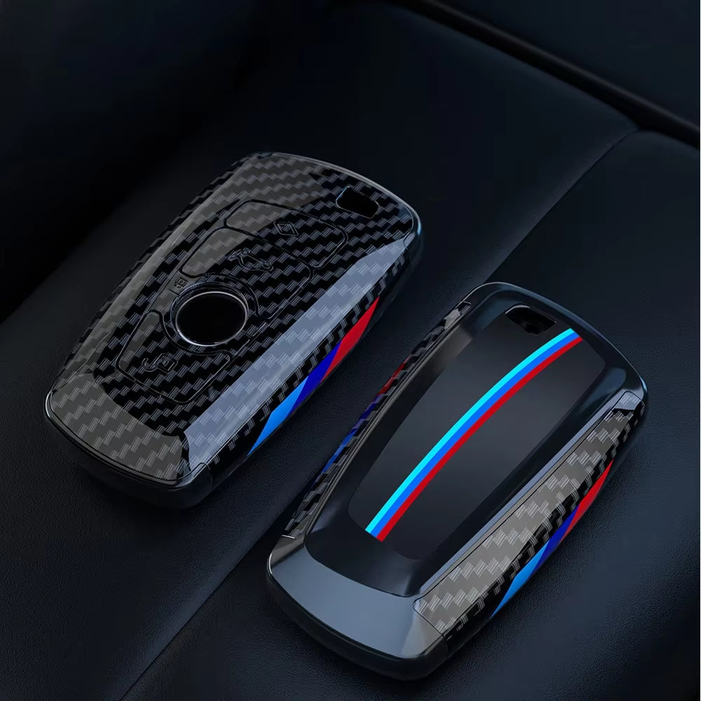 Carbon Fibre Car Key Cover Case Holder Shell Bag for F30 F20 F10 F18 F22 F01 X3 X4 F06 F02 M3 M5 Auto Keychain Accessories