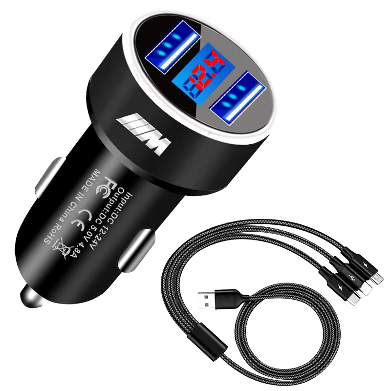 2USB Ports Fast Charging Digital Display Car Charger Car Accessories for E53 E70 E71 E72 E83 X1 X2 X3 X4 X5 X6 X7 E84 F48