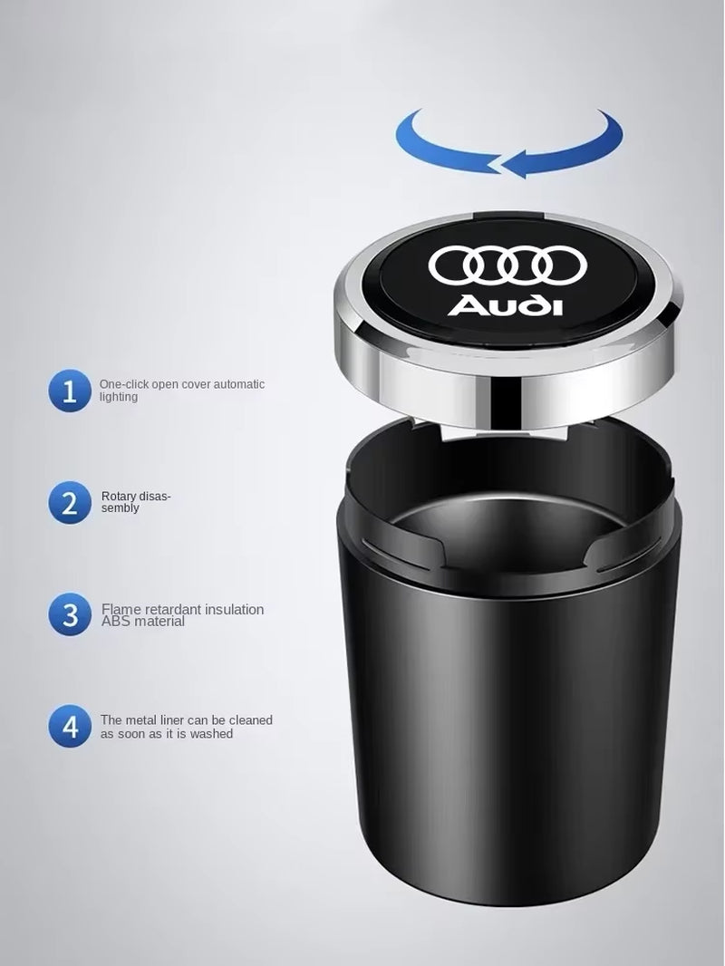 1Pc Ashtray Accessories Vehicles Car Accessories Novelty for A4 B6 B7 B9 A3 8L 8P 8V Q3 A7 A4 B8 A6 C6 4F C7 A5 Q8 A7 A8