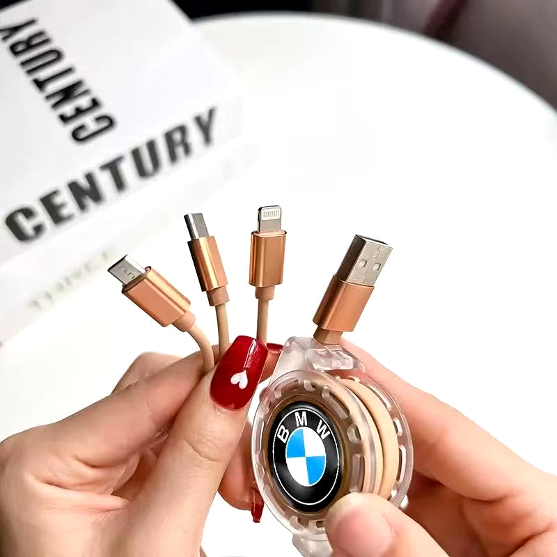 3 in 1 Fast Charger USB Data Cable Car Accessories for M Performance M3 M4 M5 X1 X3 X5 X6 X7 F10 F20 F22 F30 G20 G30