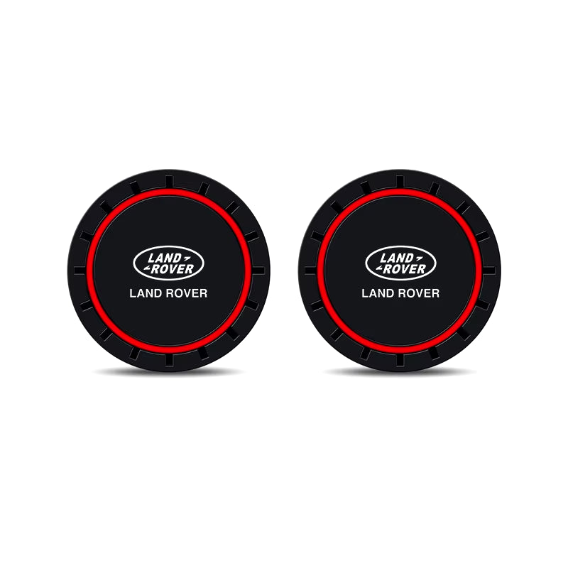 2PCS Car Coasters Water Cup Slots Non-Slip Mat Waterproof Cup Pad for Sport Range Rover 2 Freelander Defender Evoque