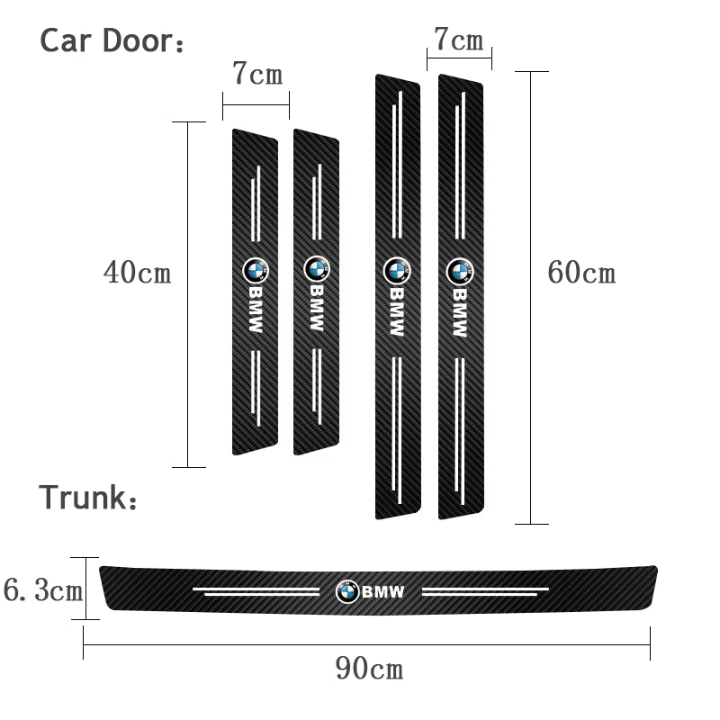 Leather Car Door Decals Carbon Fiber Threshold anti Scratch for X1 X2 X3 X5 X4 X6 X7 Ix3 F20 F10 F07 E70 E46 E90 E92 E60 E39