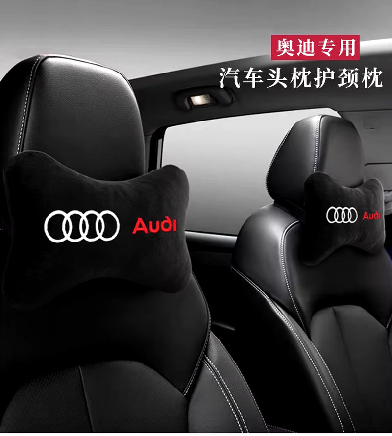 Car Headrest Cover Auto Seat Cover Head Neck Rest Pillow for A4 A3 A5 A6 A1 A7 A8 Q2 Q3 Q5 Q7 Q8 TT Car Styling Accessories