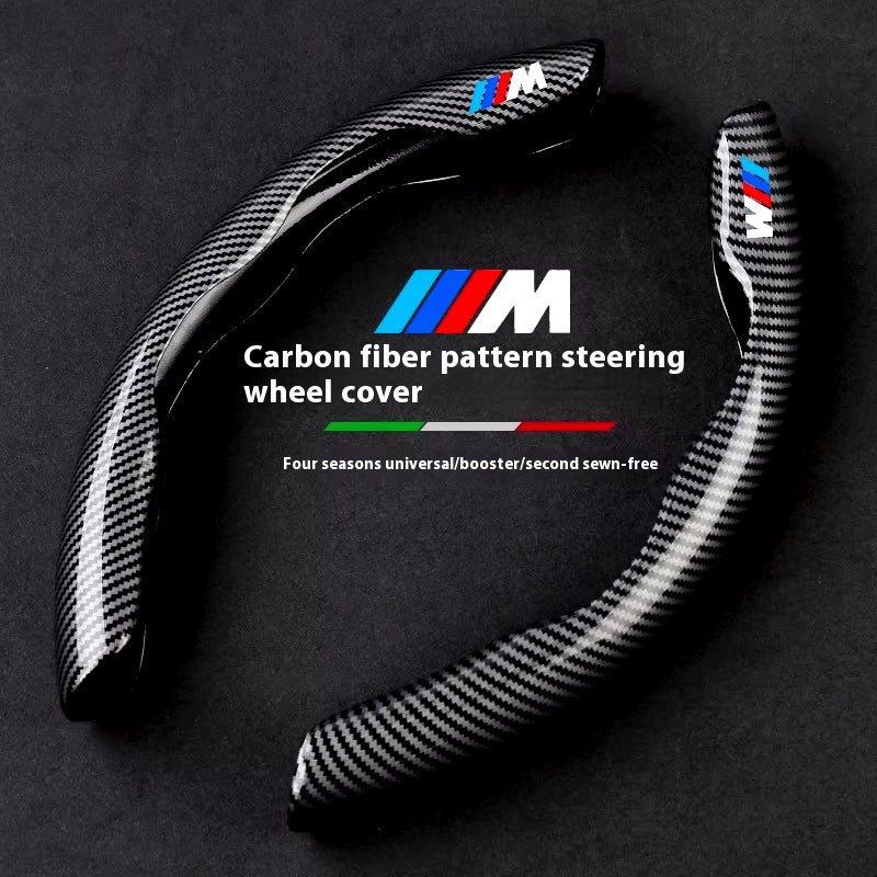For M Car Steering Wheel Cover X1 X3 X5 X7 M3 M4 M5 E39 E46 E60 E90 E91 F01 F10 F20 F30 G20 G30 Car Anti-Slip Carbon Fiber