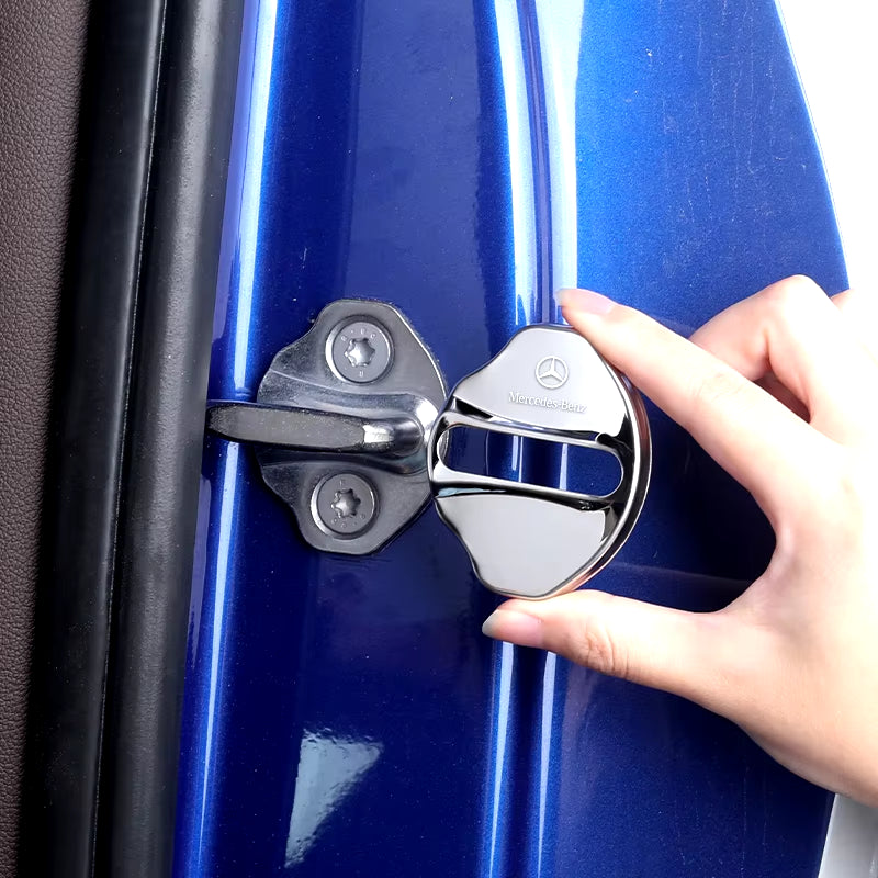 4Pcs Car Door Lock Buckle Protective Cover Styling Accessories for Mercedes Benz a B C Class GLA GLB AMG CLB CLA EQC EQB EQA