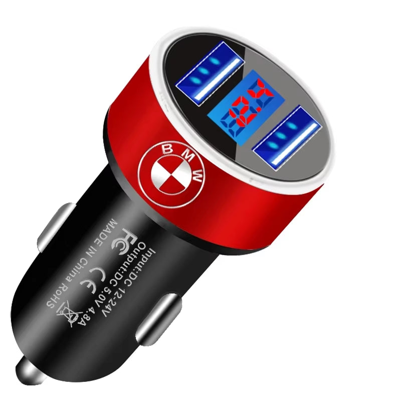 2USB Ports Fast Charging Digital Display Car Charger Car Accessories for E53 E70 E71 E72 E83 X1 X2 X3 X4 X5 X6 X7 E84 F48