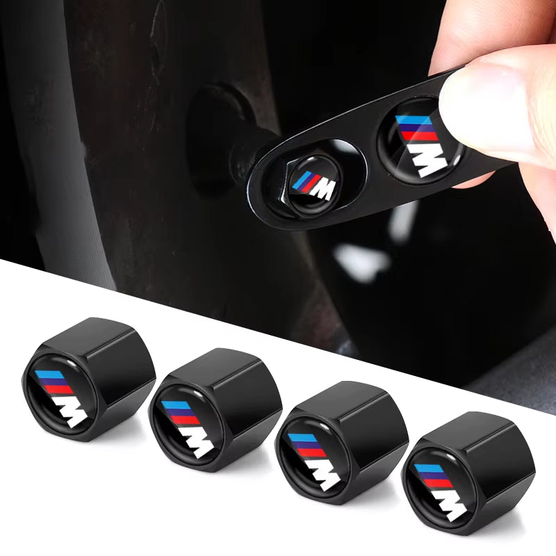 Car Tyre Valve Cap with Keychain Badge for M E34 E36 E60 E90 E46 E39 F10 F20 F30 X5 X6 X1 M3 M5 M6 E71