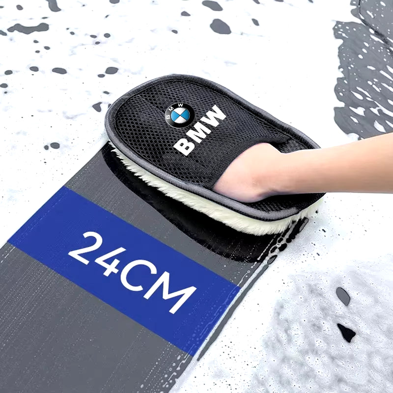 Car Wash Glove Wool Soft Polish Cleaning Brush Tools Auto Accessories for Performance X3 G30 X5 F15 G05 X1 E39 E46 E90 M3 M5