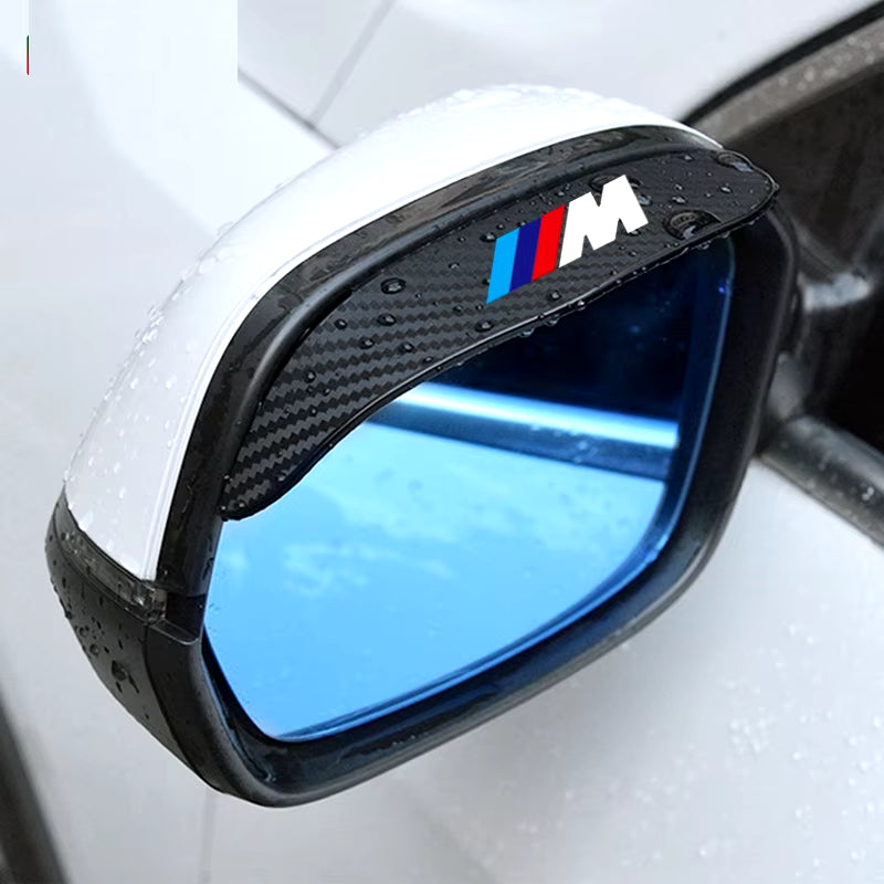 2Pcs Carbon Fiber Mperformance Car Rearview Mirror Rain Eyebrow Sticker for E36 E39 E46 E60 E83 E87 E90 F10 G20 X1