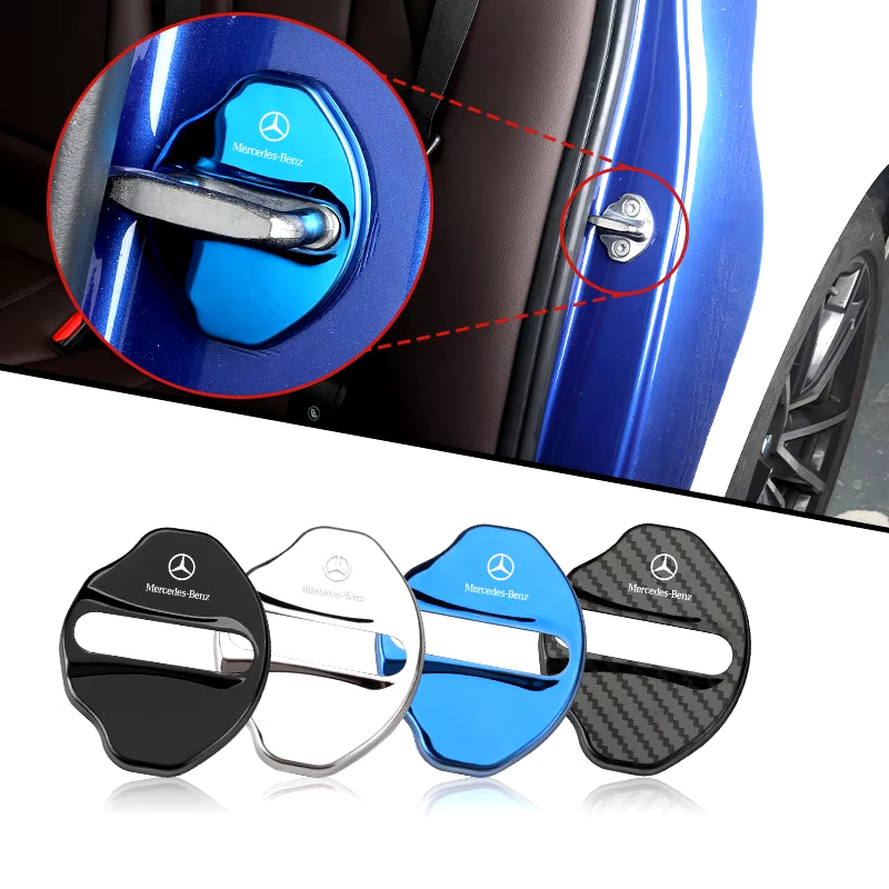 4Pcs Car Door Lock Buckle Protective Cover Styling Accessories for Mercedes Benz a B C Class GLA GLB AMG CLB CLA EQC EQB EQA