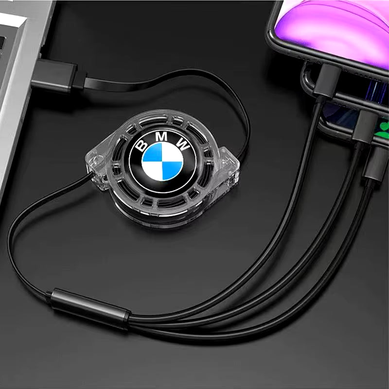 3 in 1 Fast Charger USB Data Cable Car Accessories for M Performance M3 M4 M5 X1 X3 X5 X6 X7 F10 F20 F22 F30 G20 G30