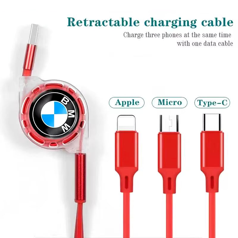 3 in 1 Fast Charger USB Data Cable Car Accessories for M Performance M3 M4 M5 X1 X3 X5 X6 X7 F10 F20 F22 F30 G20 G30