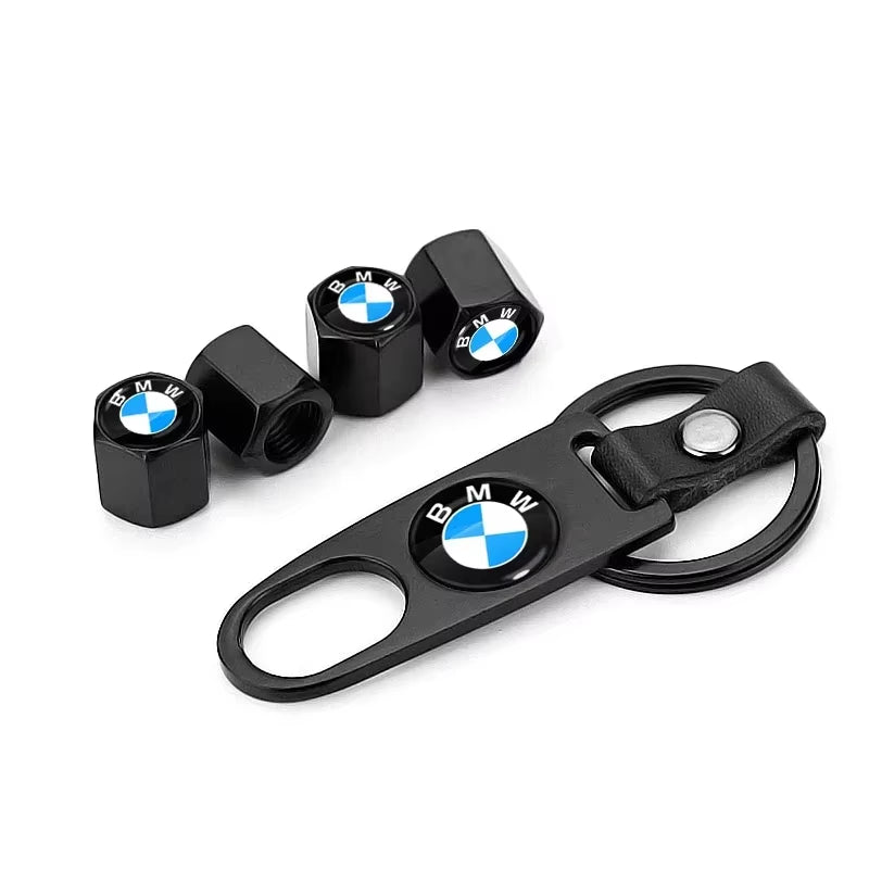 Car Tyre Valve Cap with Keychain Badge for M E34 E36 E60 E90 E46 E39 F10 F20 F30 X5 X6 X1 M3 M5 M6 E71