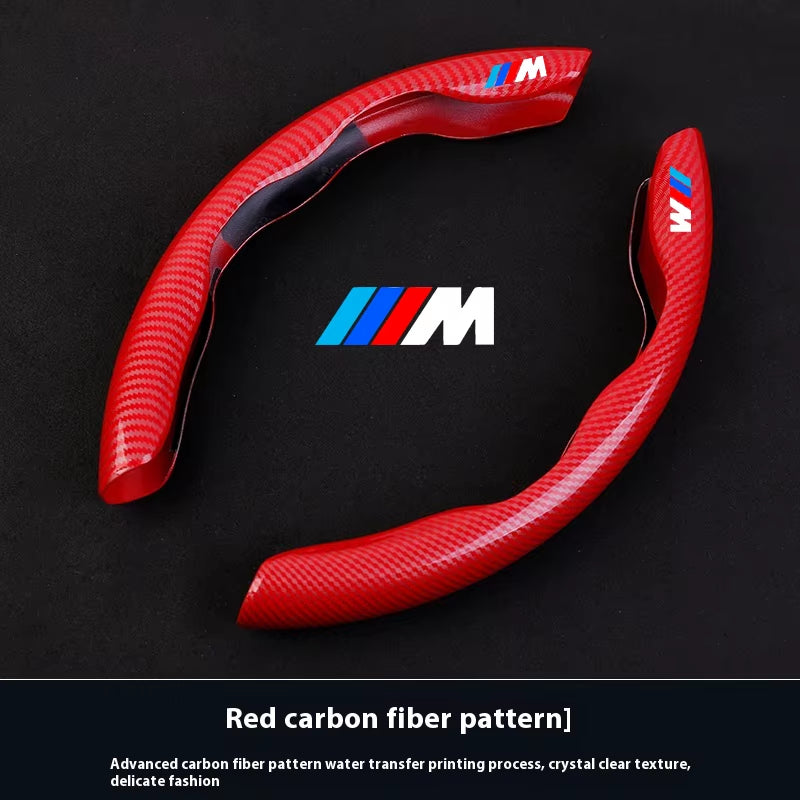 For M Car Steering Wheel Cover X1 X3 X5 X7 M3 M4 M5 E39 E46 E60 E90 E91 F01 F10 F20 F30 G20 G30 Car Anti-Slip Carbon Fiber
