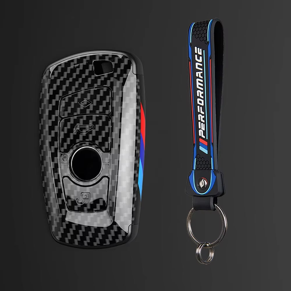 Carbon Fibre Car Key Cover Case Holder Shell Bag for F30 F20 F10 F18 F22 F01 X3 X4 F06 F02 M3 M5 Auto Keychain Accessories