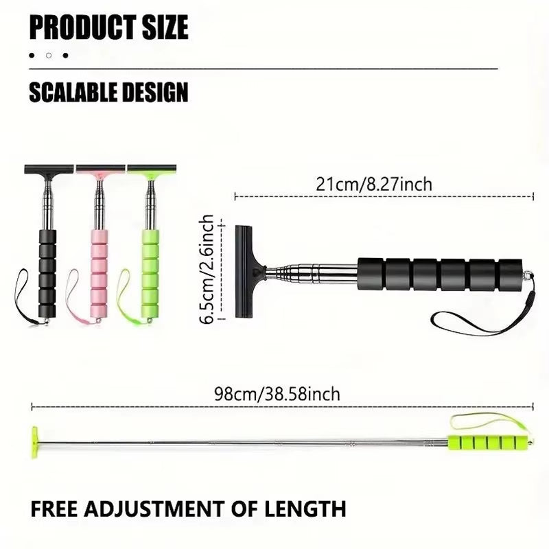 Car Rearview Mirror Wiper Telescopic Handle Car Rearview Mirror Wiper Durable Stainless Auto Glass Cleaning Tools Cleaning Brush