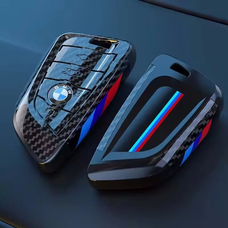Carbon Fibre Car Key Cover Case Holder Shell Bag for F30 F20 F10 F18 F22 F01 X3 X4 F06 F02 M3 M5 Auto Keychain Accessories