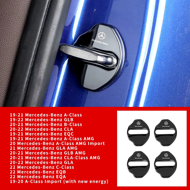 4Pcs Car Door Lock Buckle Protective Cover Styling Accessories for Mercedes Benz a B C Class GLA GLB AMG CLB CLA EQC EQB EQA