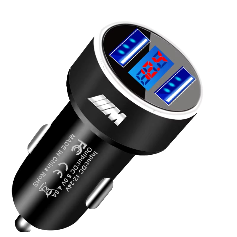 2USB Ports Fast Charging Digital Display Car Charger Car Accessories for E53 E70 E71 E72 E83 X1 X2 X3 X4 X5 X6 X7 E84 F48