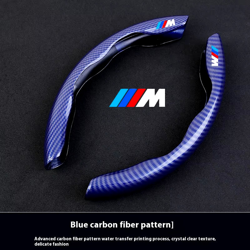For M Car Steering Wheel Cover X1 X3 X5 X7 M3 M4 M5 E39 E46 E60 E90 E91 F01 F10 F20 F30 G20 G30 Car Anti-Slip Carbon Fiber