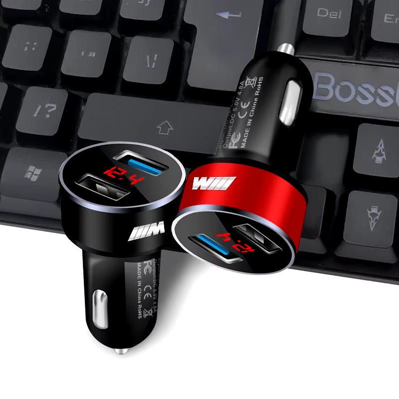 2USB Ports Fast Charging Digital Display Car Charger Car Accessories for E53 E70 E71 E72 E83 X1 X2 X3 X4 X5 X6 X7 E84 F48