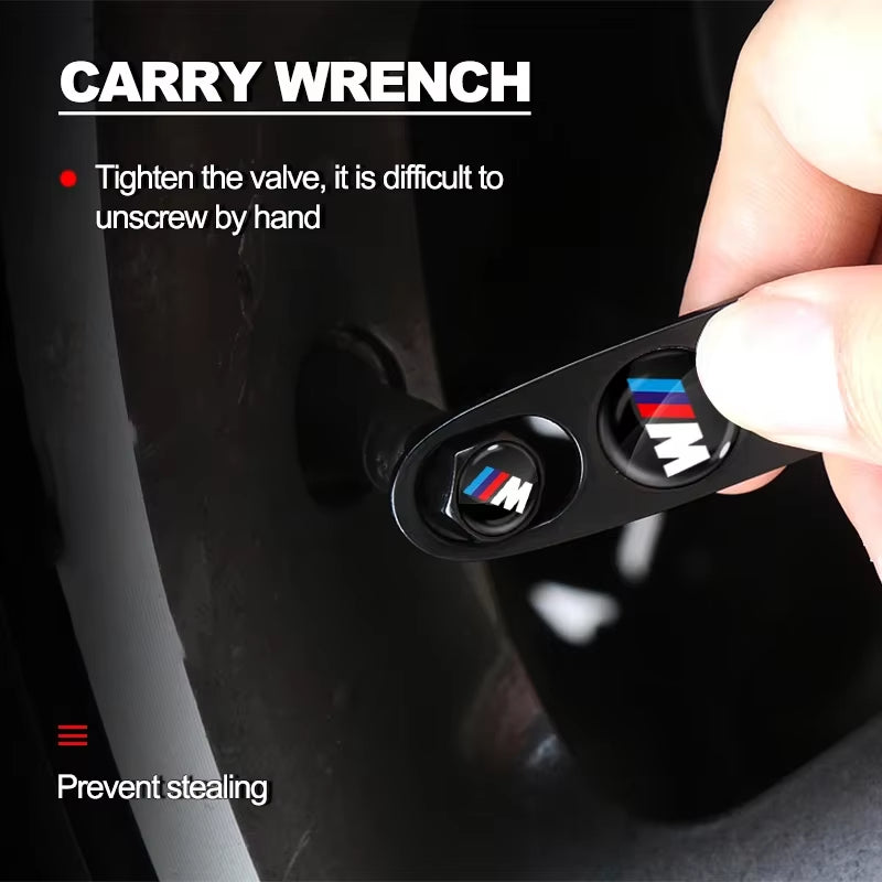 Car Tyre Valve Cap with Keychain Badge for M E34 E36 E60 E90 E46 E39 F10 F20 F30 X5 X6 X1 M3 M5 M6 E71