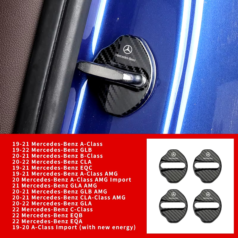 4Pcs Car Door Lock Buckle Protective Cover Styling Accessories for Mercedes Benz a B C Class GLA GLB AMG CLB CLA EQC EQB EQA