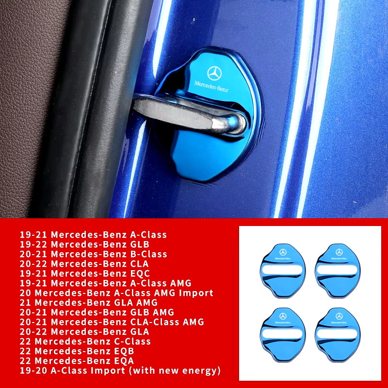 4Pcs Car Door Lock Buckle Protective Cover Styling Accessories for Mercedes Benz a B C Class GLA GLB AMG CLB CLA EQC EQB EQA