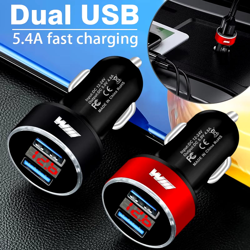2USB Ports Fast Charging Digital Display Car Charger Car Accessories for E53 E70 E71 E72 E83 X1 X2 X3 X4 X5 X6 X7 E84 F48