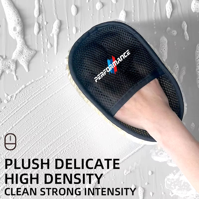 Car Wash Glove Wool Soft Polish Cleaning Brush Tools Auto Accessories for Performance X3 G30 X5 F15 G05 X1 E39 E46 E90 M3 M5