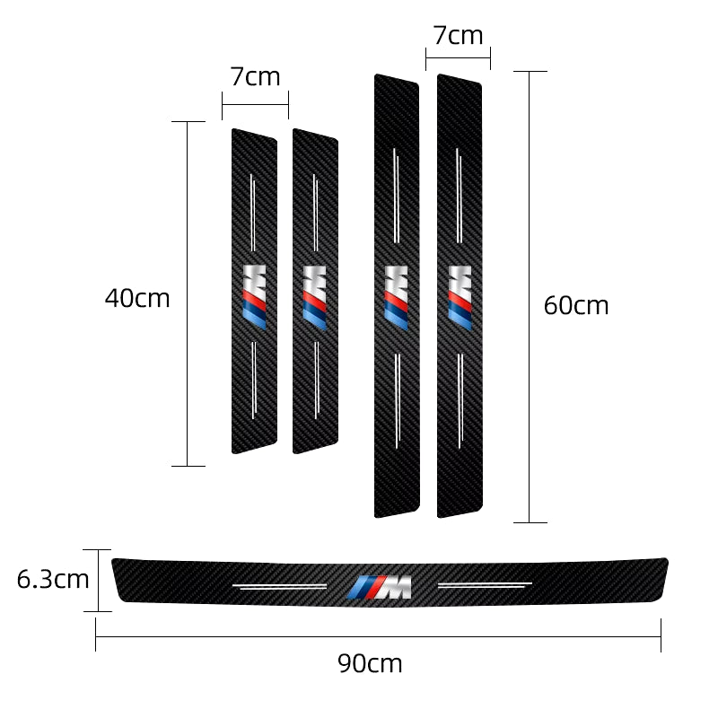 Leather Car Door Decals Carbon Fiber Threshold anti Scratch for X1 X2 X3 X5 X4 X6 X7 Ix3 F20 F10 F07 E70 E46 E90 E92 E60 E39