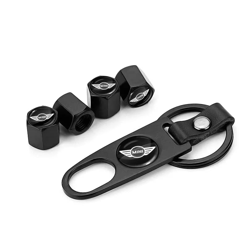 Car Tyre Valve Cap with Keychain Badge for M E34 E36 E60 E90 E46 E39 F10 F20 F30 X5 X6 X1 M3 M5 M6 E71