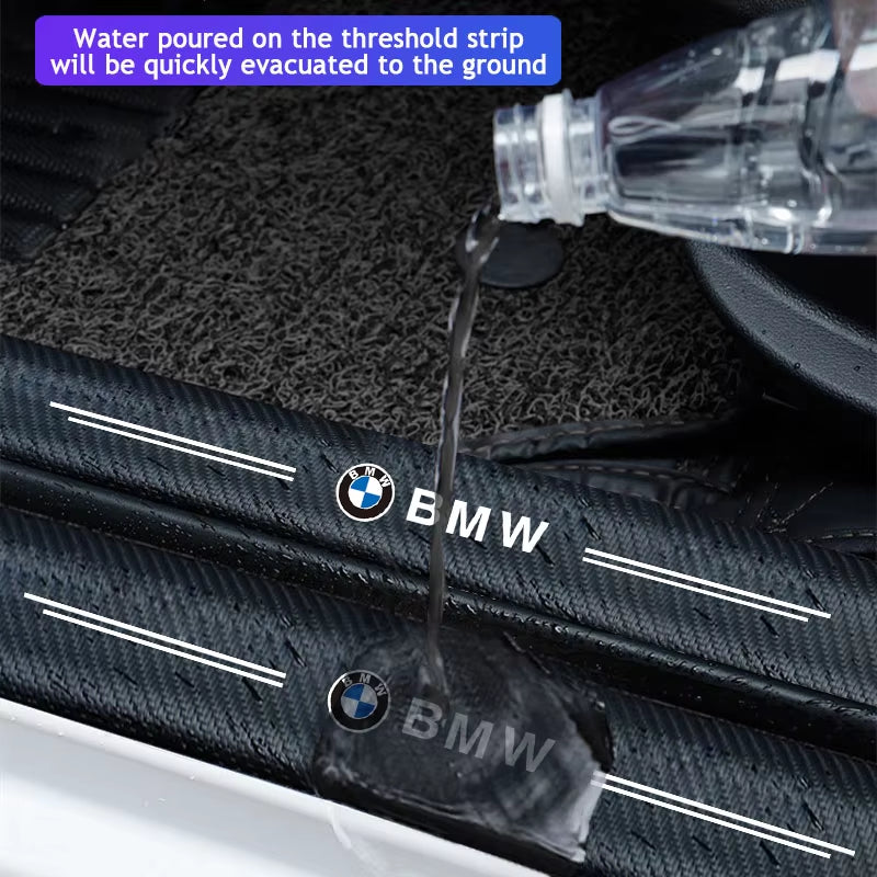Leather Car Door Decals Carbon Fiber Threshold anti Scratch for X1 X2 X3 X5 X4 X6 X7 Ix3 F20 F10 F07 E70 E46 E90 E92 E60 E39