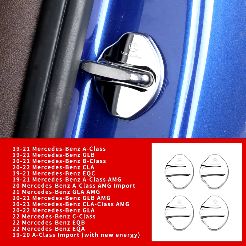 4Pcs Car Door Lock Buckle Protective Cover Styling Accessories for Mercedes Benz a B C Class GLA GLB AMG CLB CLA EQC EQB EQA