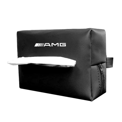 Leather Car Tissue Box Sun Visor Seat Back Hanging Bag Accessories for Mercedes Benz B/C/E/S Class AMG C200L GLC GLE CLA W211