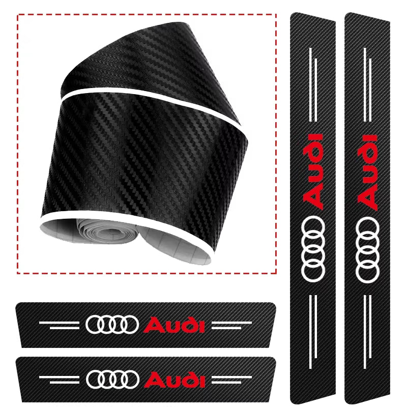 1/4/5Pcs Car Door Sill Scuff Plate Decor Carbon Fiber Stickers for  A1 A2 A3 A4 A5 A6 A7 A8 Q1 Q2 Q3 Q4 Q5 Q6 Q7 Q8 TT S5 B8