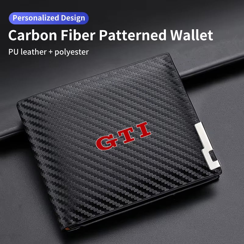 Carbon Fiber Men Wallet ID Credit Card Holder License Bag Gift Accessory for VW GTI Golf Jetta Passat Golf 5 7 Sagitar Magotan