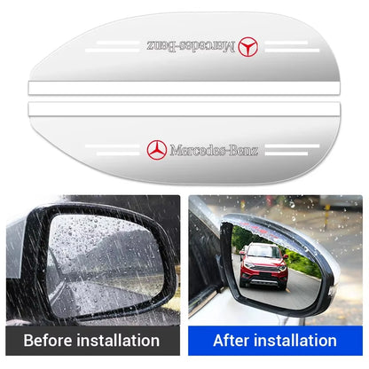 2Pcs Car Rear View Mirror Sticker Rain Shield Shade Cover Decoration for Mercedes Benz a C E S Class CLA CLS W212 W213 W204 W205