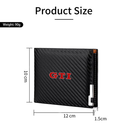 Carbon Fiber Men Wallet ID Credit Card Holder License Bag Gift Accessory for VW GTI Golf Jetta Passat Golf 5 7 Sagitar Magotan