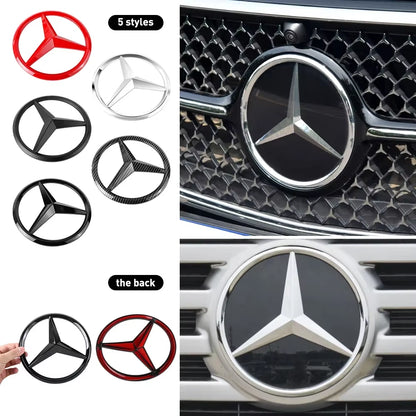 18.8 Car Front Grille Large Badge Decal for Mercedes Benz GLA GLB AMG GLS G C E GLE GLB a AMG Cover Decoration Accessories