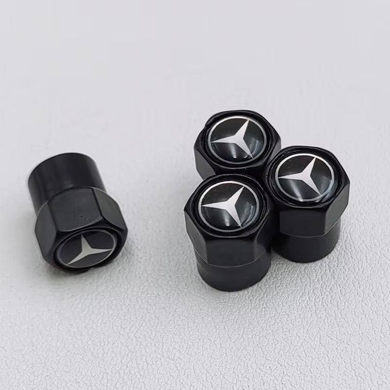 4Pcs Metal Logo Mercedes Benz Emblem Car Tire Valve Caps for Mercedes a B C E S CLA GLA GLB GLC GLE GLS ML GL GLK Accessories