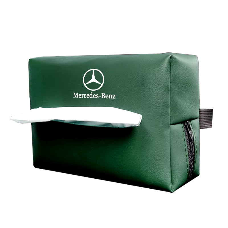 Leather Car Tissue Box Sun Visor Seat Back Hanging Bag Accessories for Mercedes Benz B/C/E/S Class AMG C200L GLC GLE CLA W211