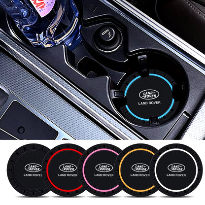 2PCS Car Coasters Water Cup Slots Non-Slip Mat Waterproof Cup Pad for  Sport Range Rover 2 Freelander Defender Evoque
