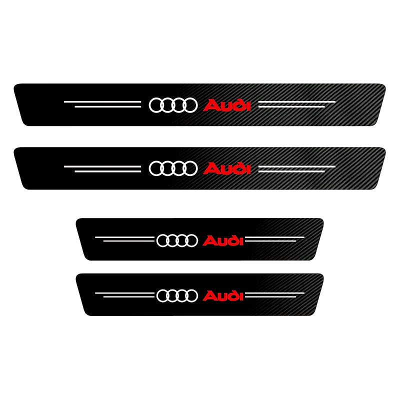 1/4/5Pcs Car Door Sill Scuff Plate Decor Carbon Fiber Stickers for  A1 A2 A3 A4 A5 A6 A7 A8 Q1 Q2 Q3 Q4 Q5 Q6 Q7 Q8 TT S5 B8