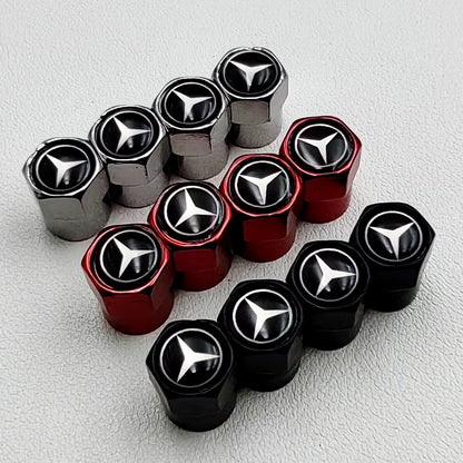 4Pcs Metal Logo Mercedes Benz Emblem Car Tire Valve Caps for Mercedes a B C E S CLA GLA GLB GLC GLE GLS ML GL GLK Accessories